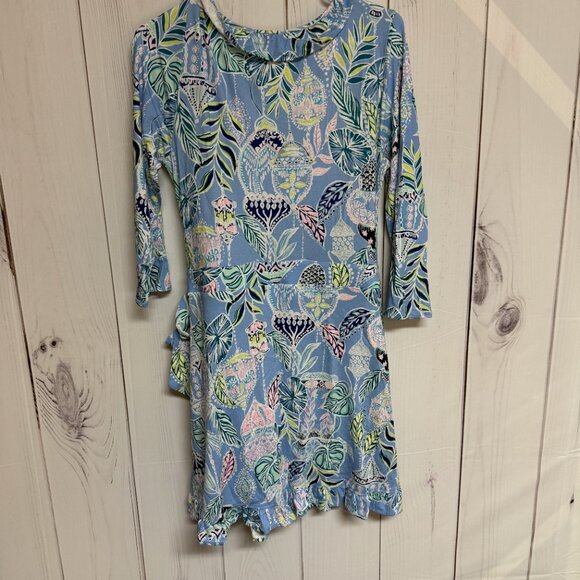 Lilly Pulitzer Jessalynn Romper Blue Peri Lapis Lantern L EUC - Picture 4 of 16